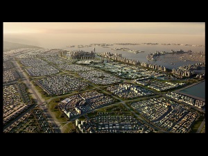 Dubai waterfront med omland, bild från slate.se